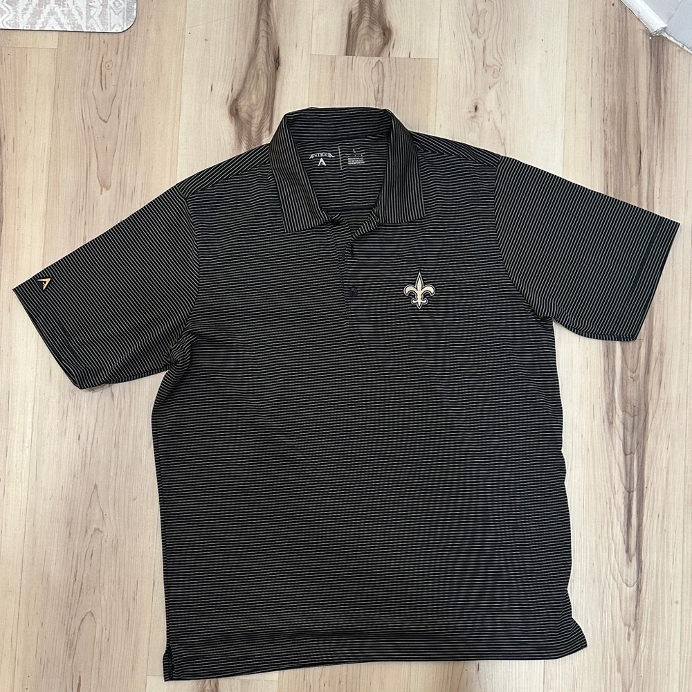 Antigua New Orleans Saints NFL Striped Polo